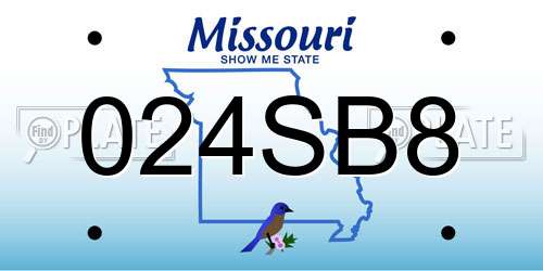 024SB8 Missouri License Plate