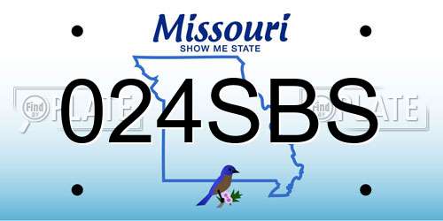 024SBS Missouri License Plate