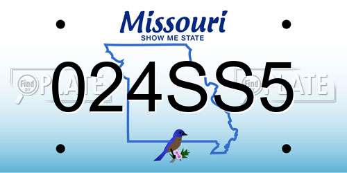 024SS5 Missouri License Plate