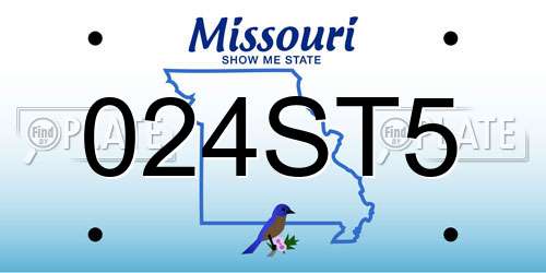 024ST5 Missouri License Plate