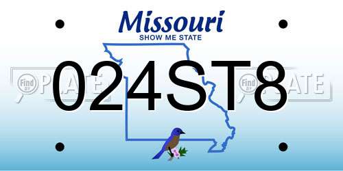 024ST8 Missouri License Plate