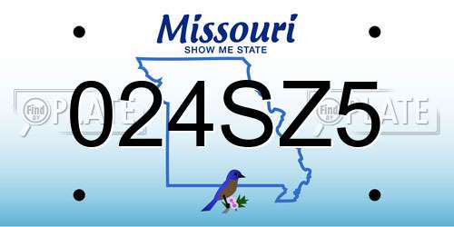 024SZ5 Missouri License Plate