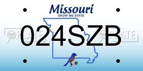 024SZB Missouri License Plate