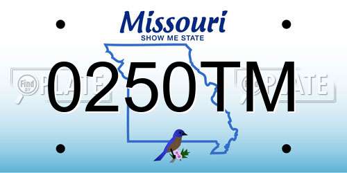 0250TM Missouri License Plate