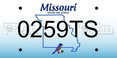 0259TS Missouri License Plate