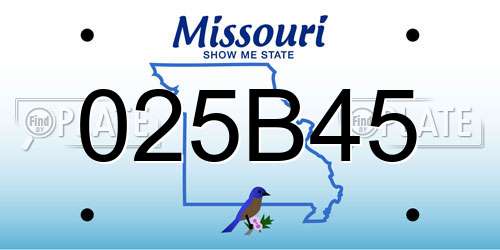 025B45 Missouri License Plate