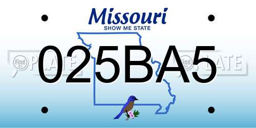 025BA5 Missouri License Plate