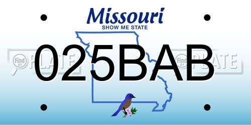 025BAB Missouri License Plate