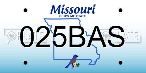 025BAS Missouri License Plate