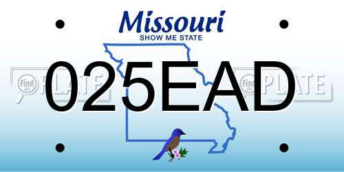 025EAD Missouri License Plate