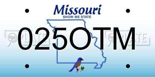 025OTM Missouri License Plate
