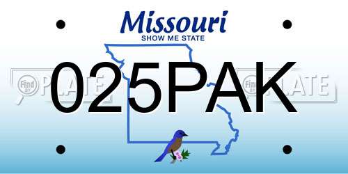 025PAK Missouri License Plate