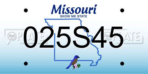 025S45 Missouri License Plate