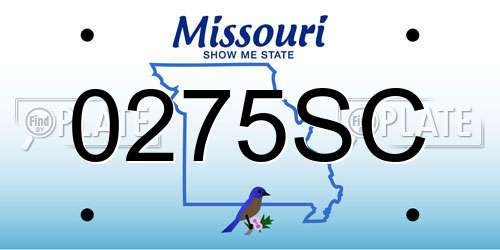 0275SC Missouri License Plate