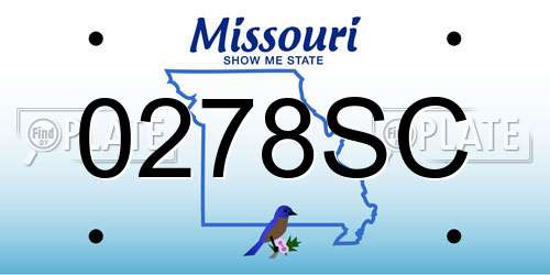0278SC Missouri License Plate