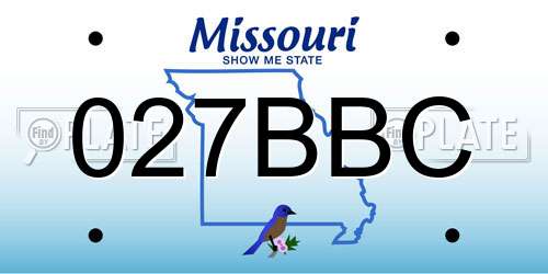 027BBC Missouri License Plate
