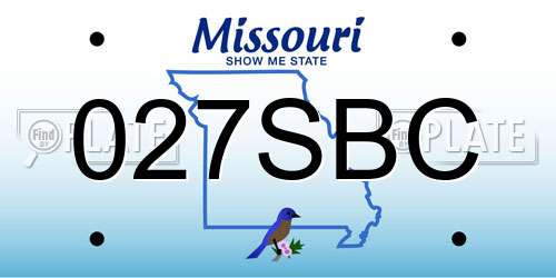 027SBC Missouri License Plate