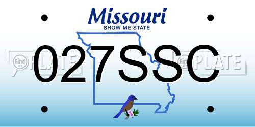 027SSC Missouri License Plate
