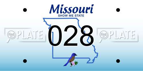 028 Missouri License Plate