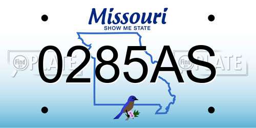 0285AS Missouri License Plate