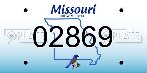 02869 Missouri License Plate