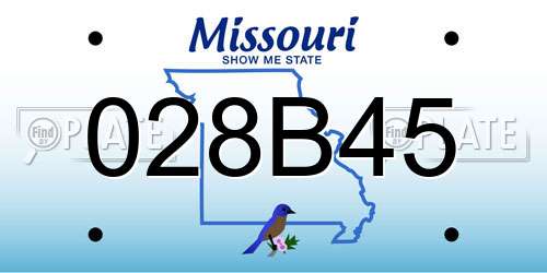 028B45 Missouri License Plate
