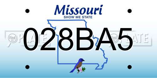 028BA5 Missouri License Plate