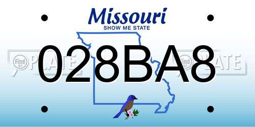 028BA8 Missouri License Plate