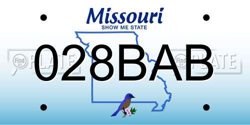 028BAB Missouri License Plate