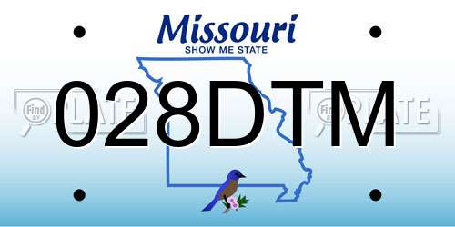 028DTM Missouri License Plate