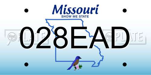 028EAD Missouri License Plate