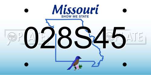 028S45 Missouri License Plate