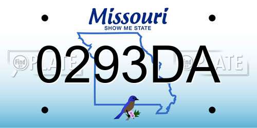 0293DA Missouri License Plate