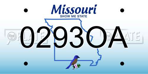 0293OA Missouri License Plate