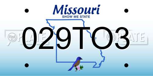 029TO3 Missouri License Plate