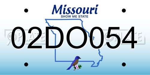 02DO054 Missouri License Plate