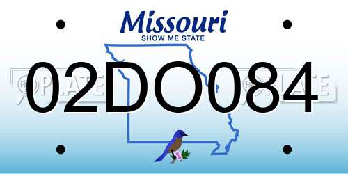 02DO084 Missouri License Plate