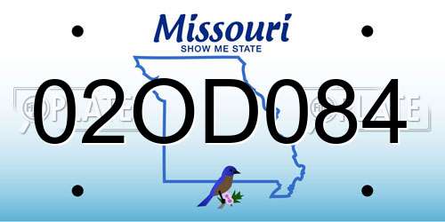 02OD084 Missouri License Plate