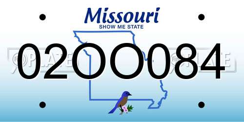 02OO084 Missouri License Plate