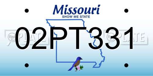 02PT331 Missouri License Plate