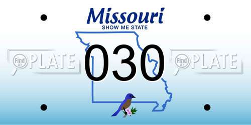 030 Missouri License Plate