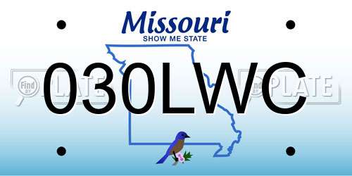 030LWC Missouri License Plate