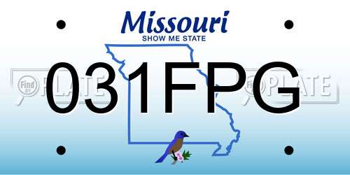 031FPG Missouri License Plate