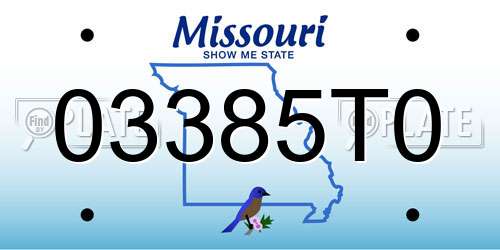 03385T0 Missouri License Plate