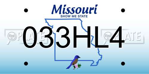 033HL4 Missouri License Plate