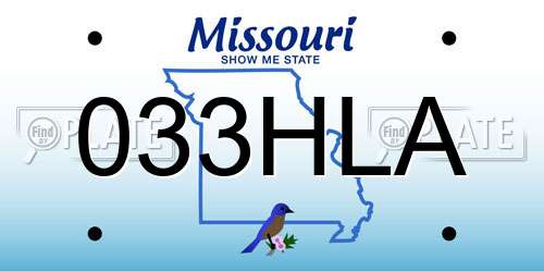 033HLA Missouri License Plate
