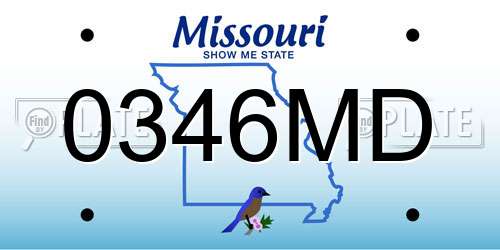 0346MD Missouri License Plate