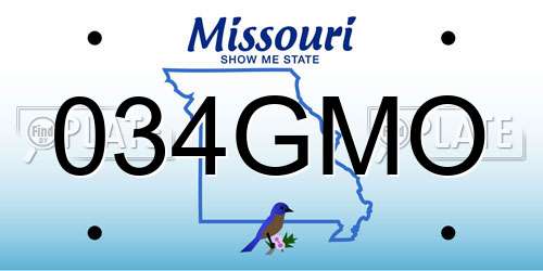 034GMO Missouri License Plate
