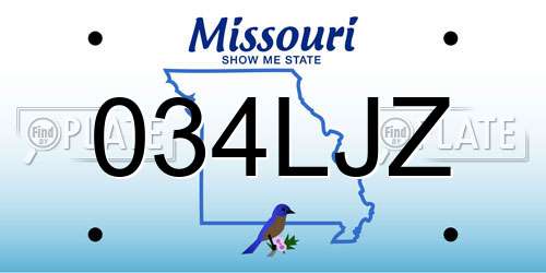 034LJZ Missouri License Plate