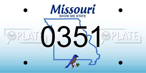 0351 Missouri License Plate